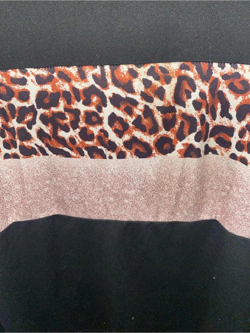 Women Black Leopard Print Crew Neck T-shirt Casual Long Sleeve NEW SZ L - Picture 3 of 6